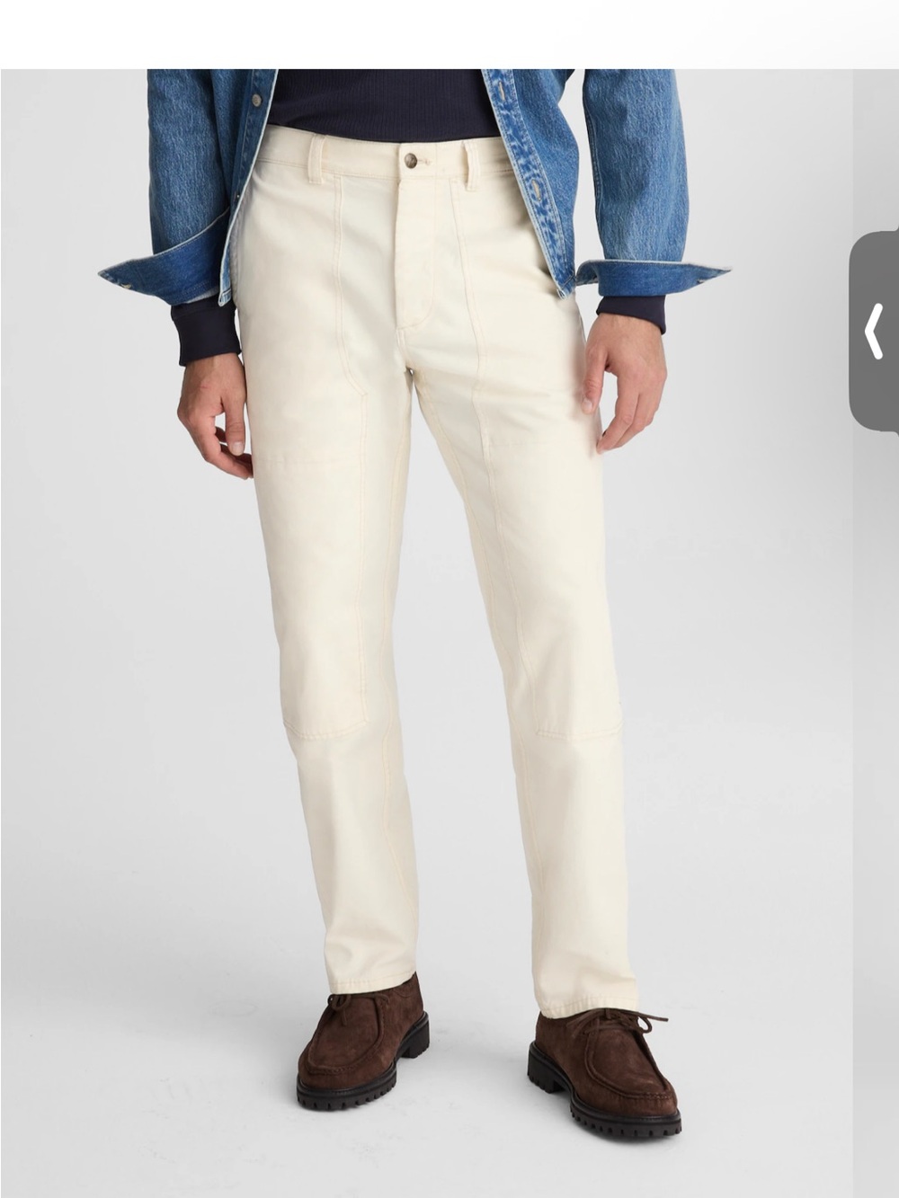 Madewell NWT relaxed straight workwear pants Cream vintage canvas mens 33” waist
